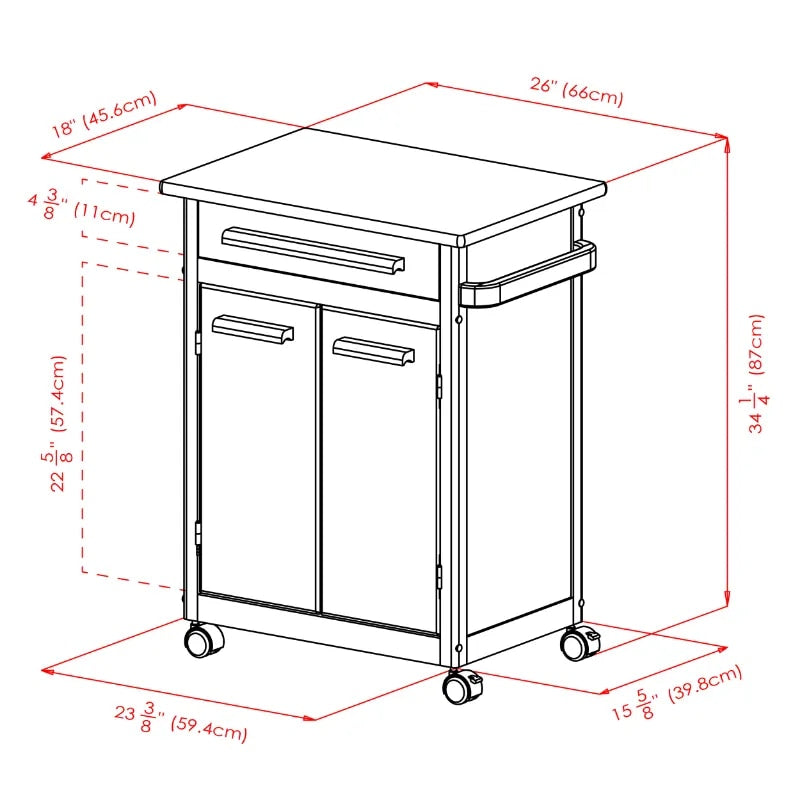 Winsome Wood Hackett Kitchen Storage Cart, Natural Finish