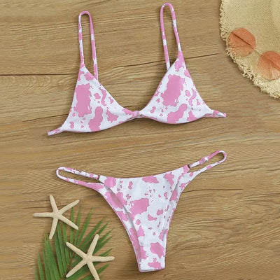 Pink Leopard Print Bikini