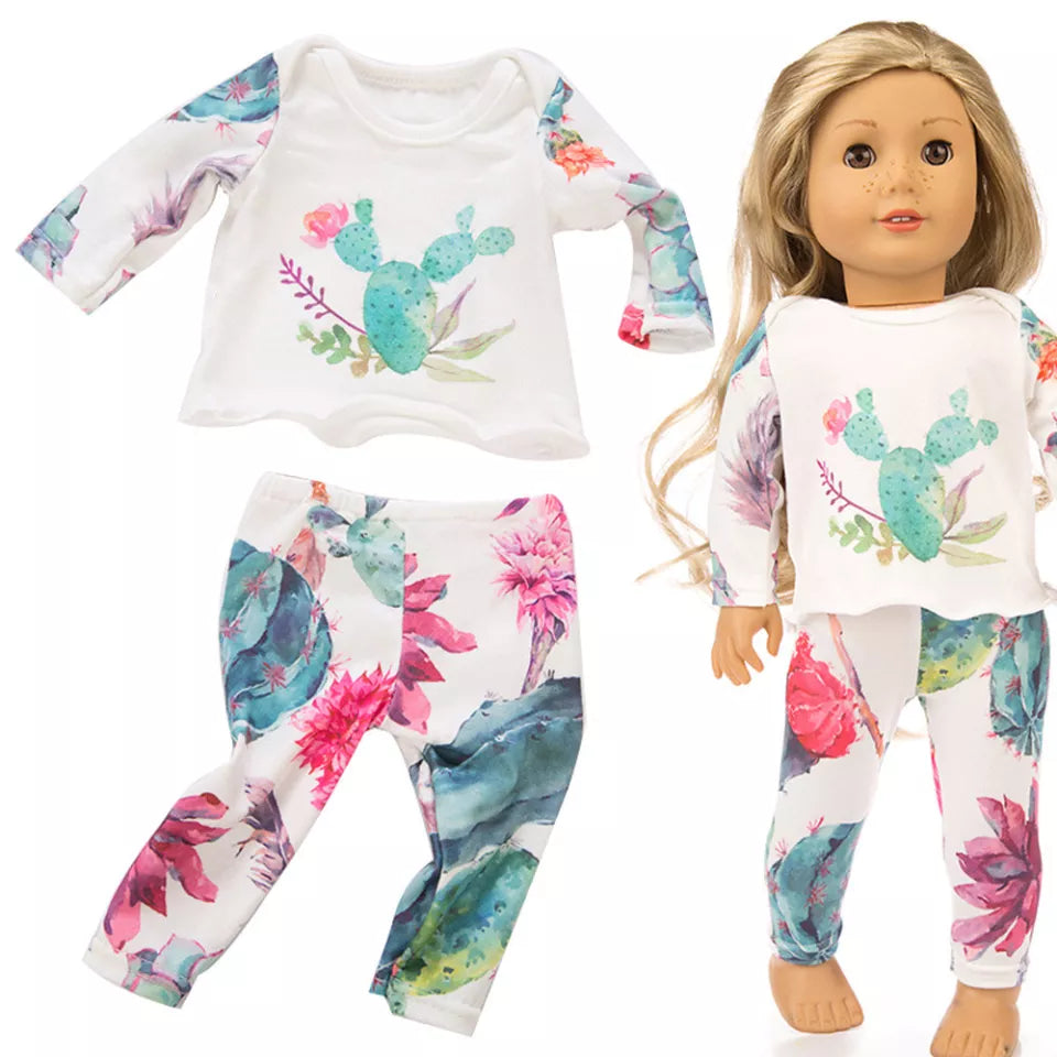 2022 Cute Beautiful Pajamas Clothes Leisure suit Fit for American Girl Doll Clothes 18-inch Doll Christmas Girl Gift(only clothe
