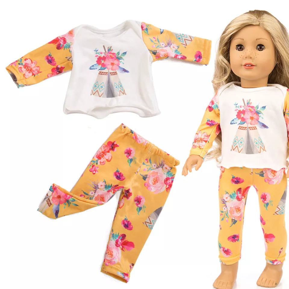 2022 Cute Beautiful Pajamas Clothes Leisure suit Fit for American Girl Doll Clothes 18-inch Doll Christmas Girl Gift(only clothe