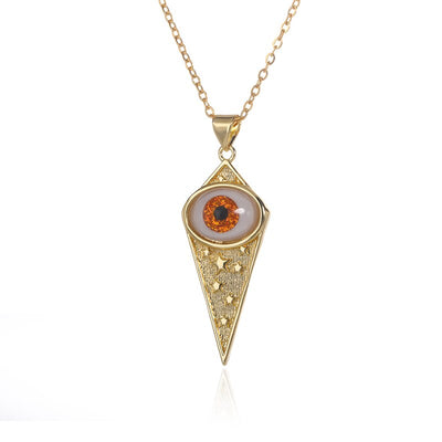 Vintage Cubic Zirconia Evil Eye Necklace For Women Stainless Steel Heart Pendant Necklaces Turkish Religiou Jewelry collar чокер