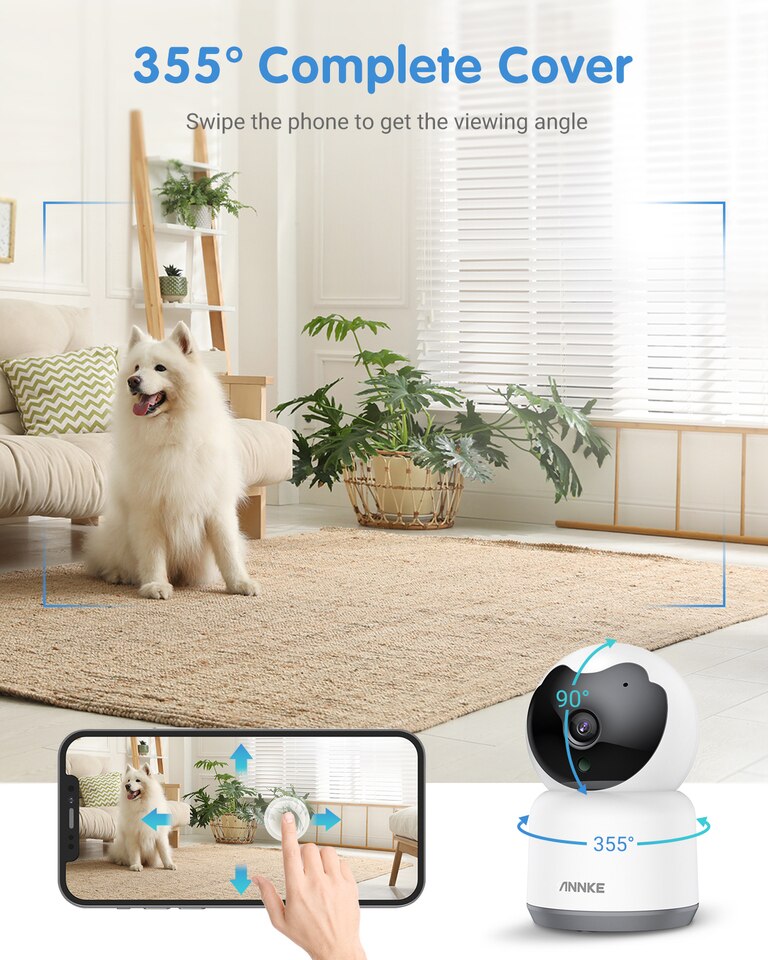 ANNKE 2MP IP Camera Smart Home Indoor WiFi Wireless Surveillance Camera Automatic Tracking CCTV Security Baby Pet Monitor
