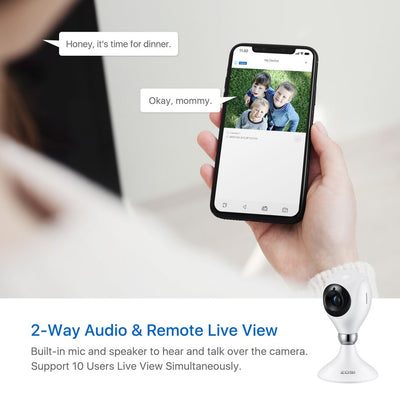 2K Indoor WiFi Security Camera with 2-Way Audio
