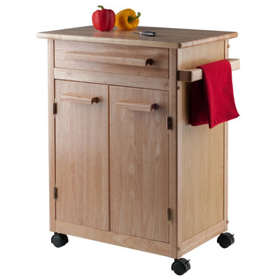 Winsome Wood Hackett Kitchen Storage Cart, Natural Finish