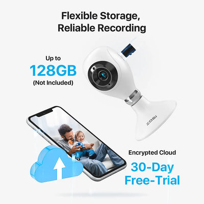 2K Indoor WiFi Security Camera with 2-Way Audio