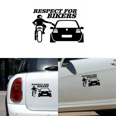 3D Respect for Bikers Car Sticker