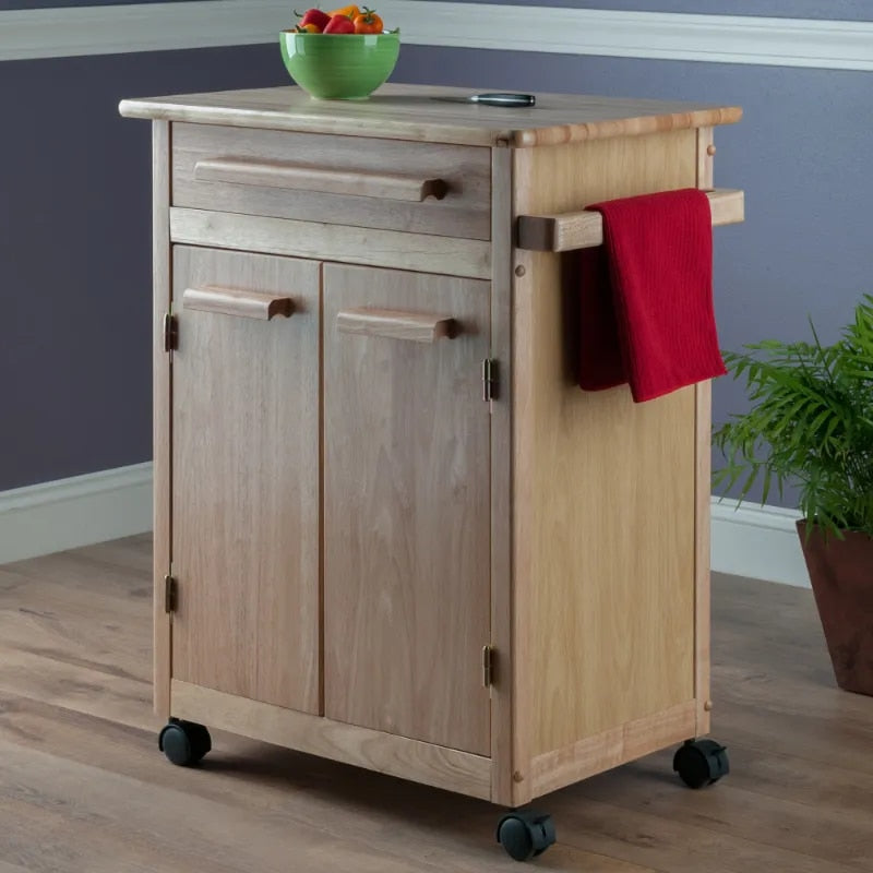 Winsome Wood Hackett Kitchen Storage Cart, Natural Finish