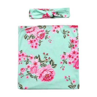 Floral Swaddle With Headband