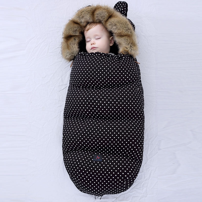 Winter Stroller Sleeping Bag - With Faux Fur Trim